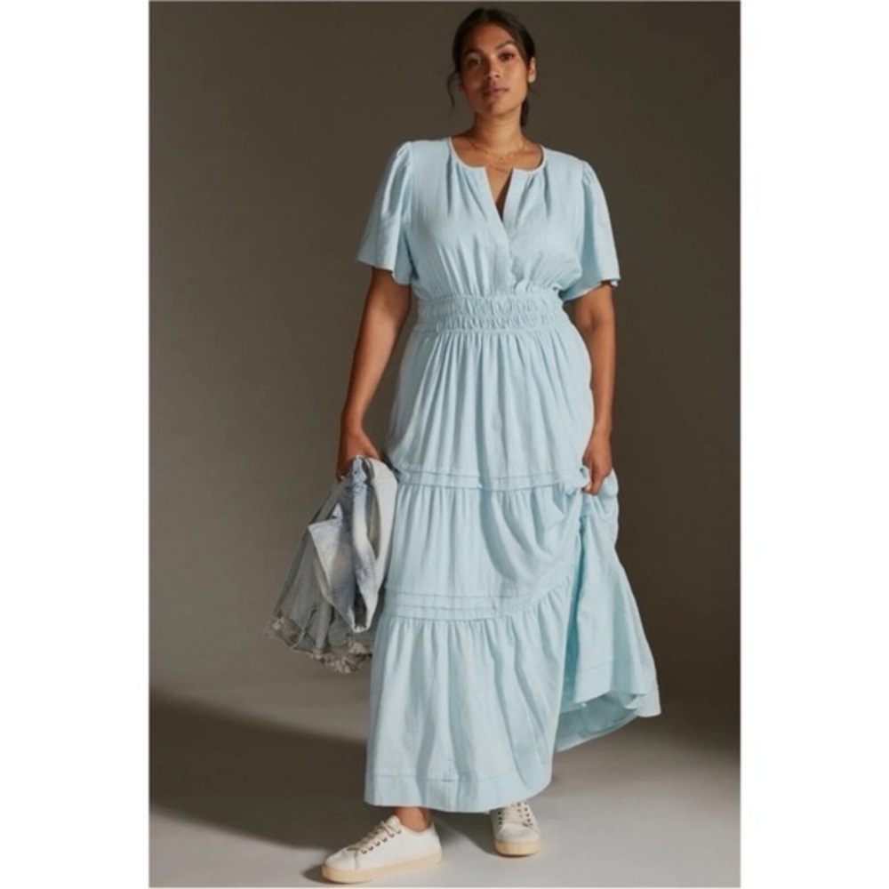 Anthropologie Light Blue Maxi Dress